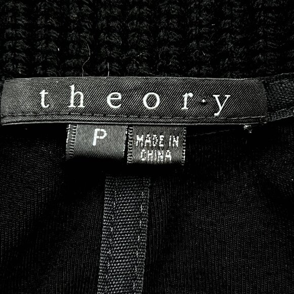 Theory Riva Classical Draped Wool Open Placket Chunky Cardigan Size P/TP - NWOT - Picture 5 of 7